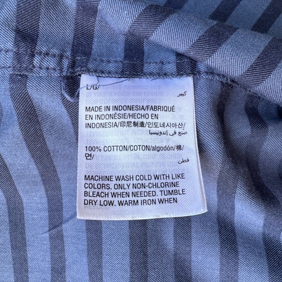 Alfani Men's Blue Striped Shirt Cotton Work Career Job Bussines Size L - Picture 14 of 15